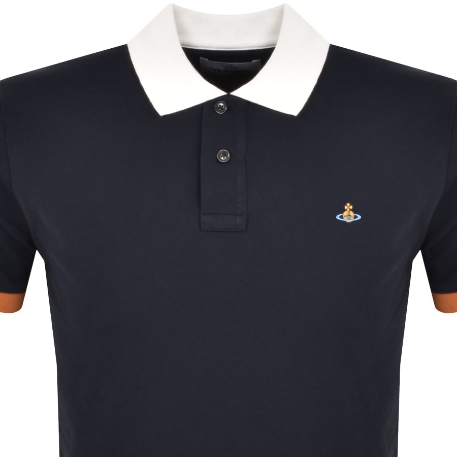 Vivienne Westwood Logo Polo T Shirt Navy Mainline Menswear United States